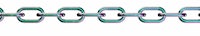 a purple, green, and blue chain on a white background