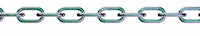 a purple, green, and blue chain on a white background